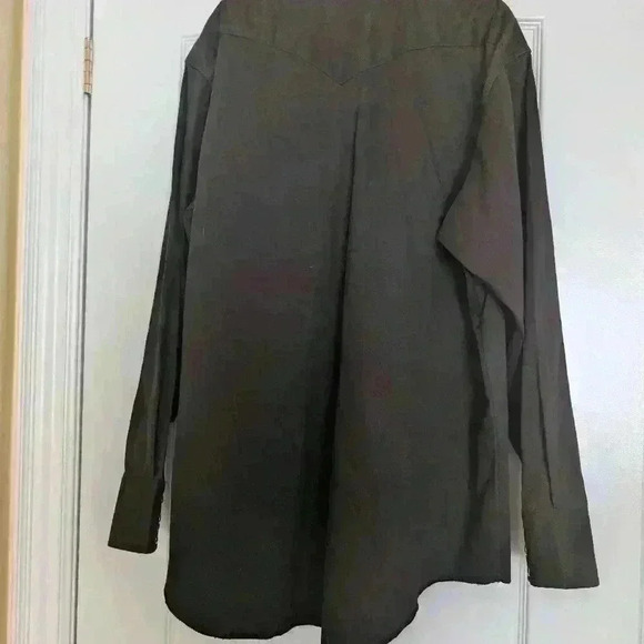 Vintage wrangler size large  pearl snap shirt dark brown - Picture 8 of 8